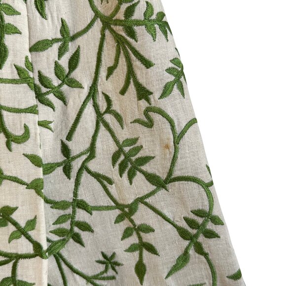 Vintage Tracy Reese Linen Embroidered Garden Dress - Size 8 - Picture 13 of 14